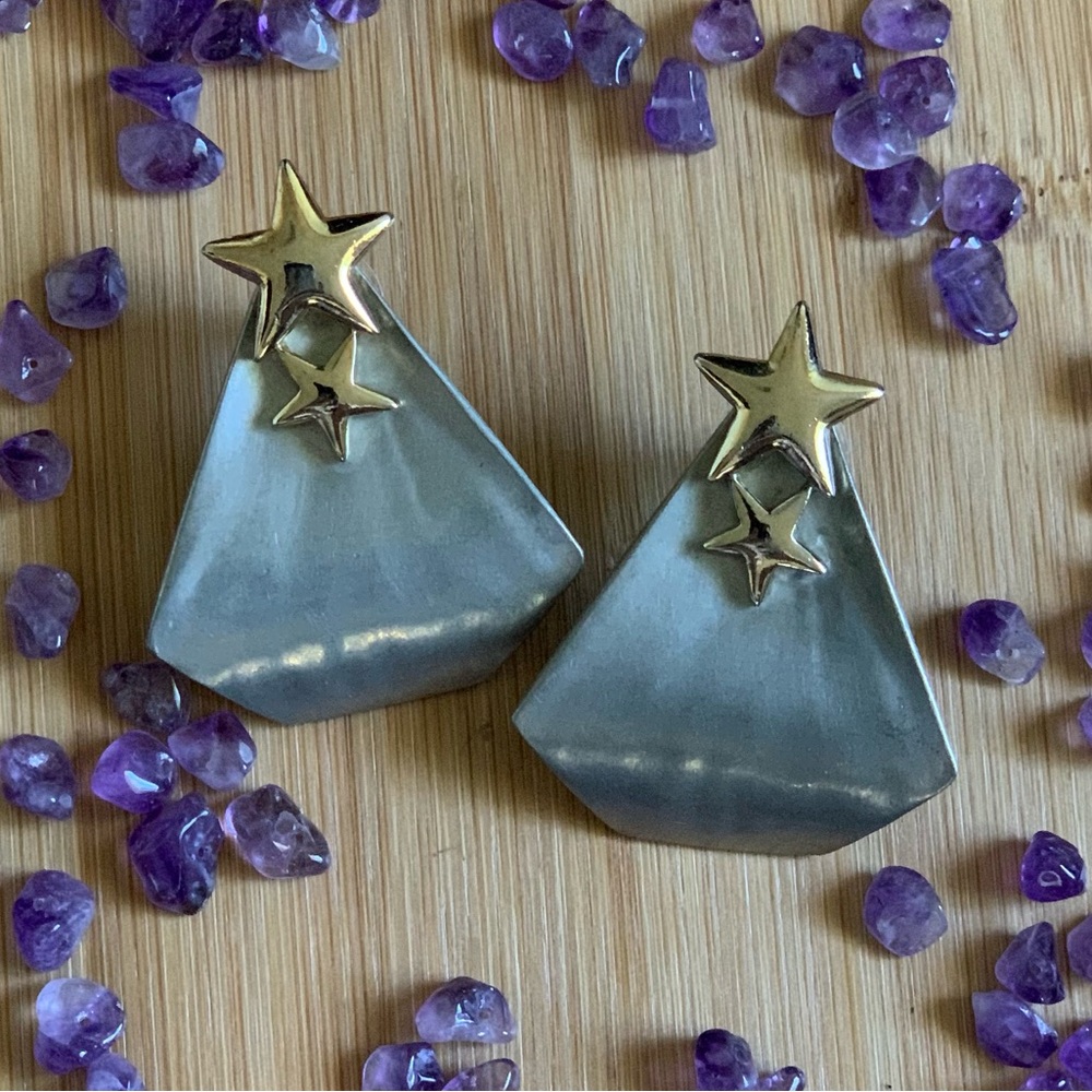 Vintage 80’s star earrings